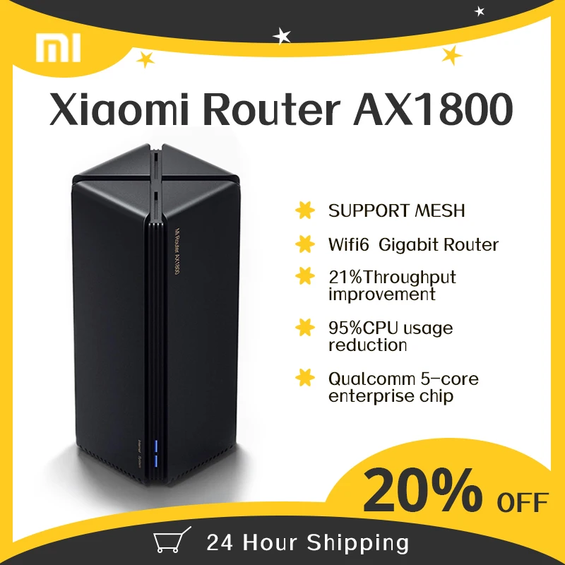 Четырехъядерный маршрутизатор Xiaomi AX1800 Qualcomm wifi6 2 4G 5 0 GHz полный гигабитный 5G