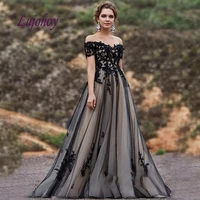 sexy long lace evening dresses party plus size women off shoulder girl dinner beaded tulle a line celebrity prom formal gowns