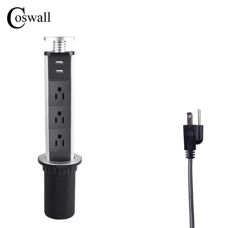 Выдвижные розетки COSWALL 15 А 3 2 USB-порта для зарядки кухонного стола настольные