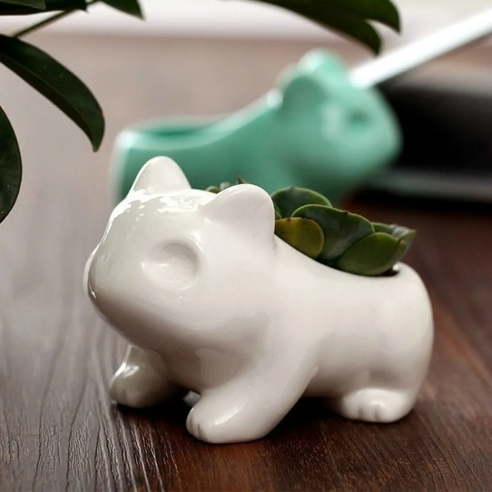 Kawaii животный керамический цветочный горшок Bulbasaur для суккулентов плантатор