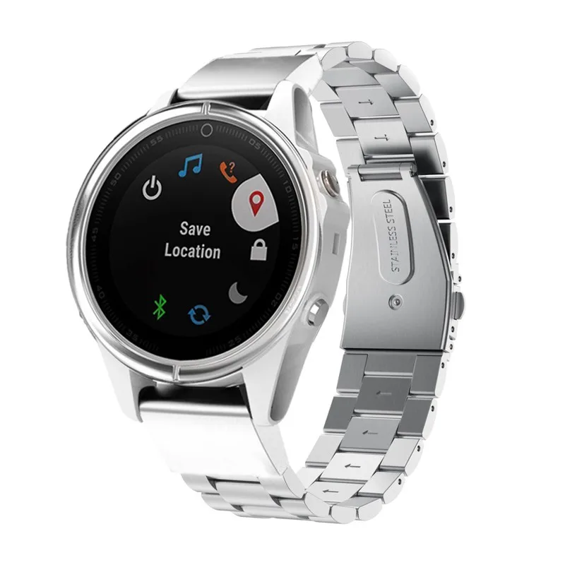 Металлический браслет Fenix 6S 20 мм из нержавеющей стали, металлический ремешок QuickFit для часов Garmin Fenix 5S/5S Plus, сменный Браслет