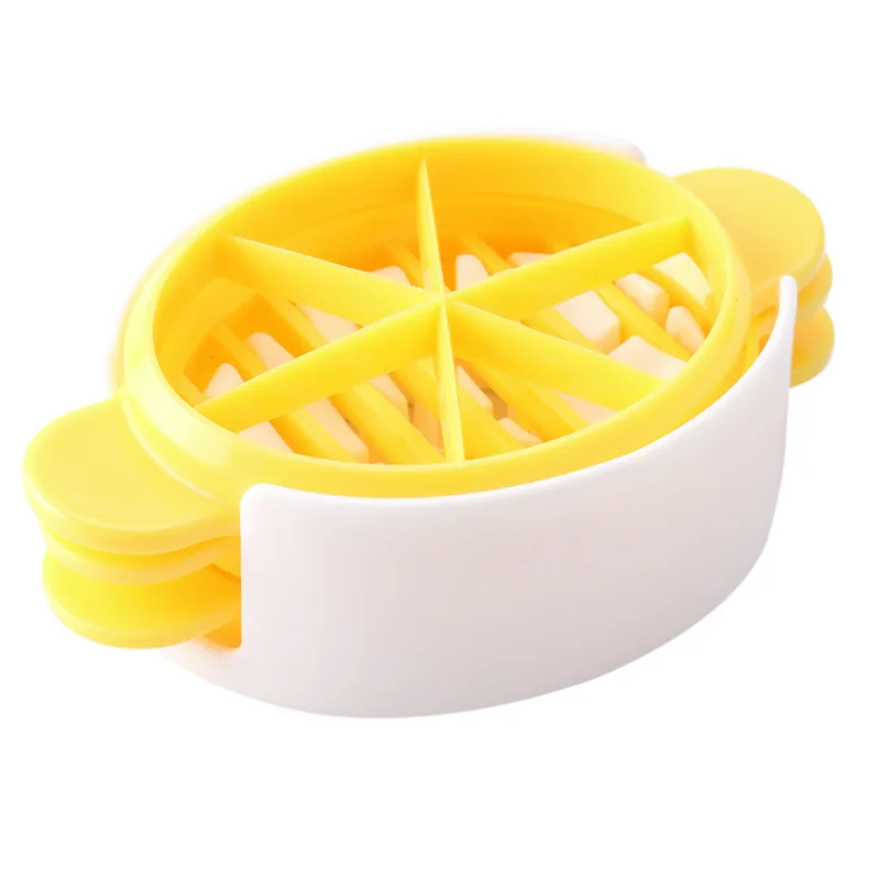 yellow and white Пластиковая многофункциональная яйцерезка, мягкая вареная яичница, резак разделитель секции еды - Цвет: yellow and white
