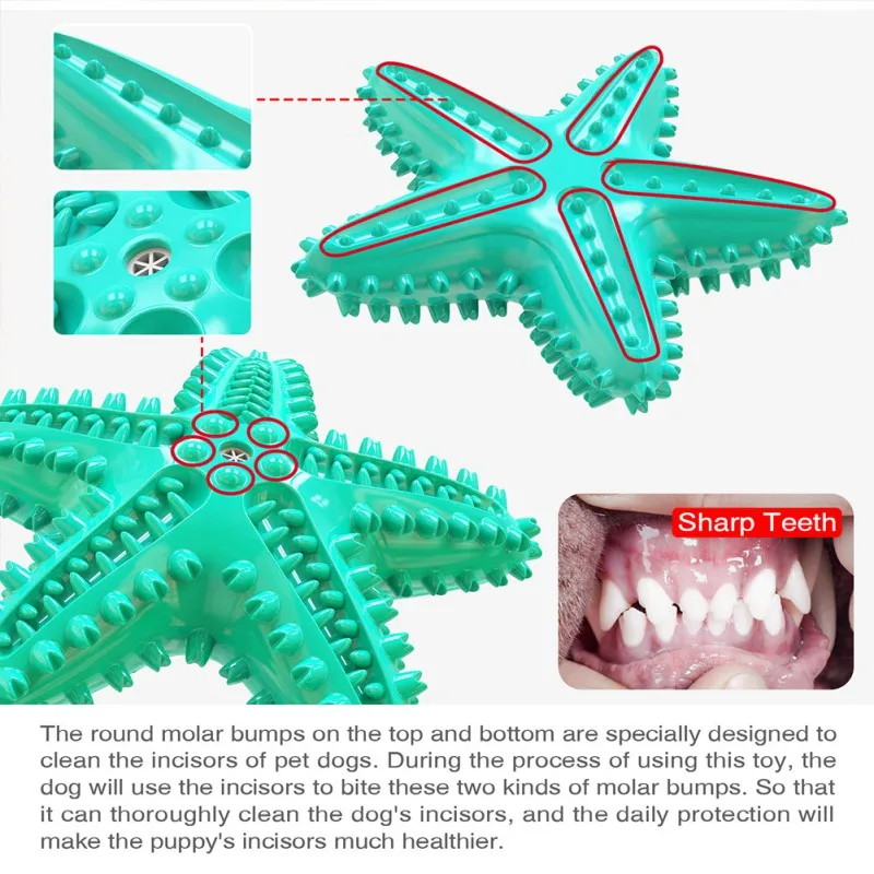 

Pet Dog Chew Rubber Starfish Toys for Small Dogs Puppy Non-toxic Pet Squeaky Toys Funny Dog Interactive Teeth Training Tools