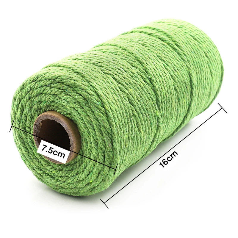 Шнур из 100% хлопка цветной шнур 3 мм бежевый витой ручная работа макраме для