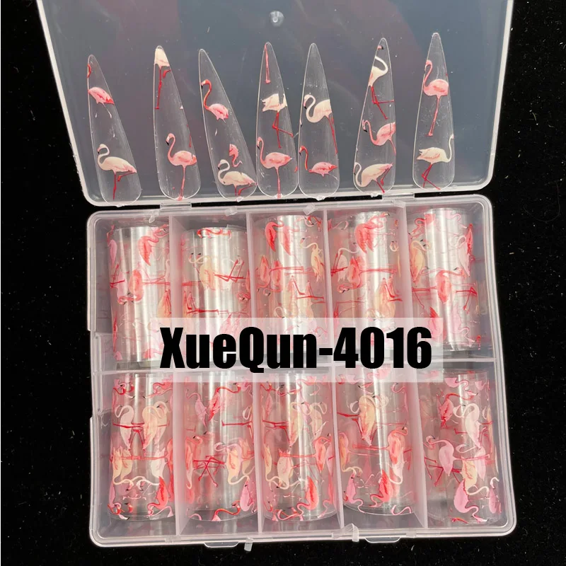 

Дизайнерская Фольга для ногтей с Фламинго XueQun 4*100 см