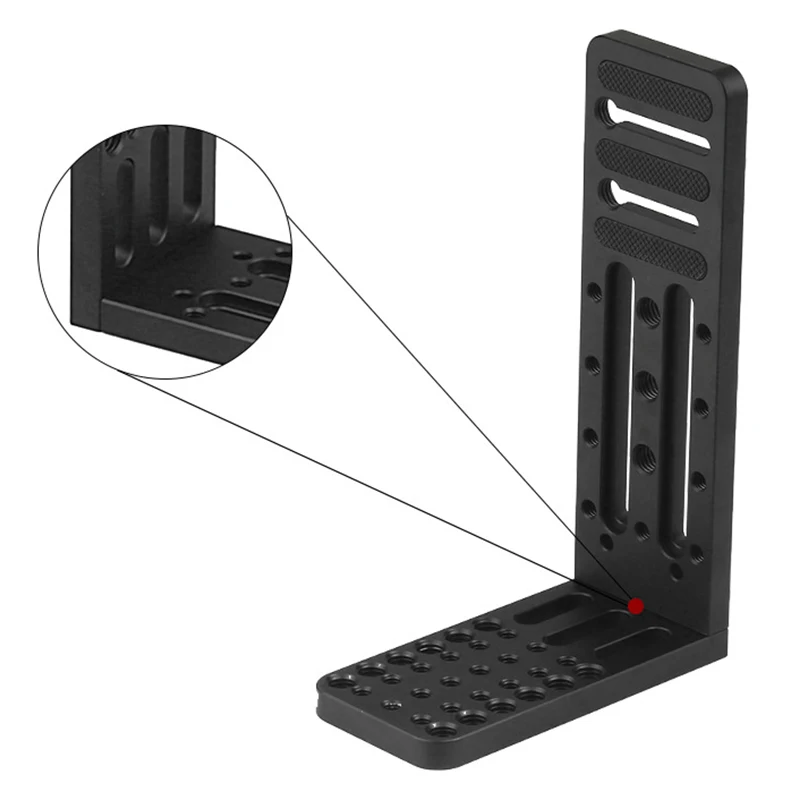 

Universal Mini Single Vertical Clapper Quick Mount L Plate Pure Black Full Aluminum Camera Handle Right Angle Plate