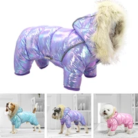 winter dog clothes warm dog coat luxury fur hoodies waterproof for small medium dogs windproof reflective pet puppy clothing