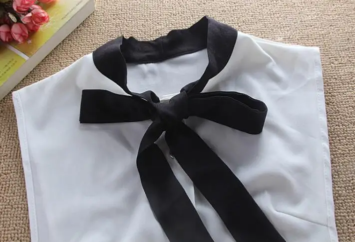 Женский воротник с искусственным воротником бантом съемные черные галстуки