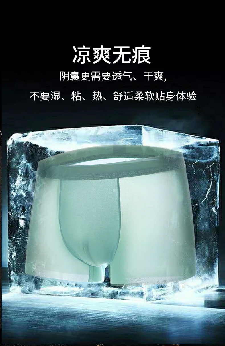 10pcs/lot Male Panties nylon UnderPants Men Boxers seamless sexy ice silk Man Short Breathable