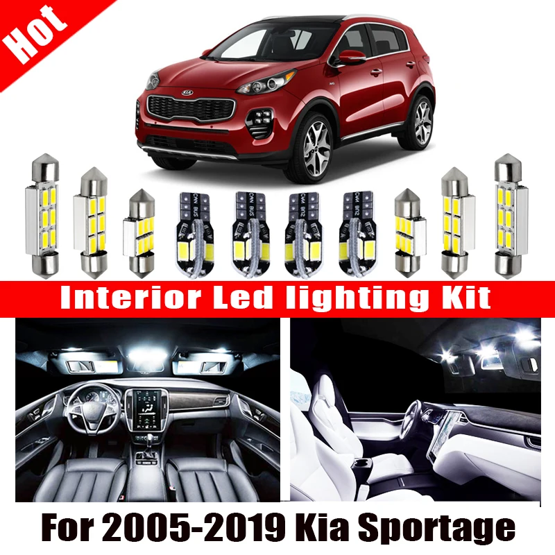 Комплект светодиодного освещения для салона Kia Sportage 2005-2018 2019 без ошибок |