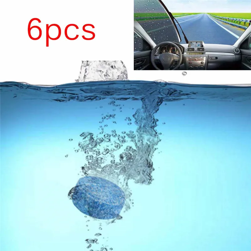 

6 Pcs Car Windscreen Cleaning Agent Pills Effervescent Tablets Glass Water Solid Wiper Cleaner Amazing Auto Windscreen Cleaner
