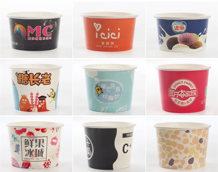 

DIY customized Ice Cream Cups Cheap Disposable Paper Soup Bowls