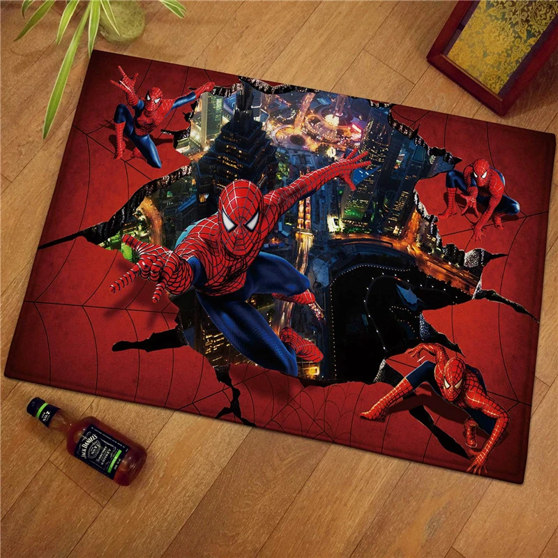 Мультяшные коврики Disney с 3D рисунком Человека-паука напольные для ванной и кухни