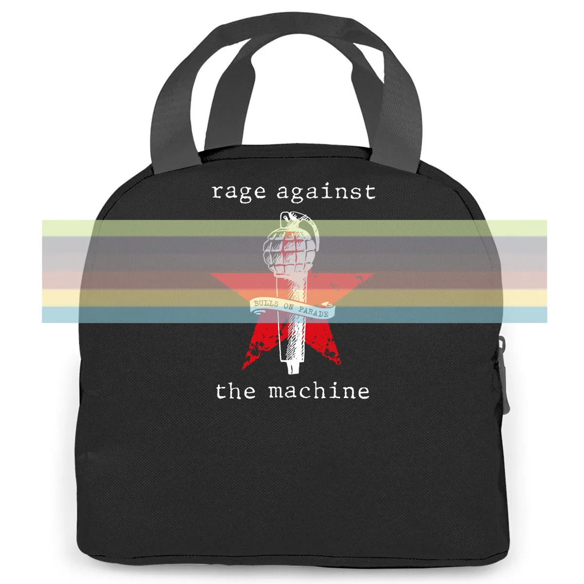 

Rage Against the Machine Bulls on Parade Rock Officiel Hommes Printed Hipster women men Portable insulated lunch bag adult