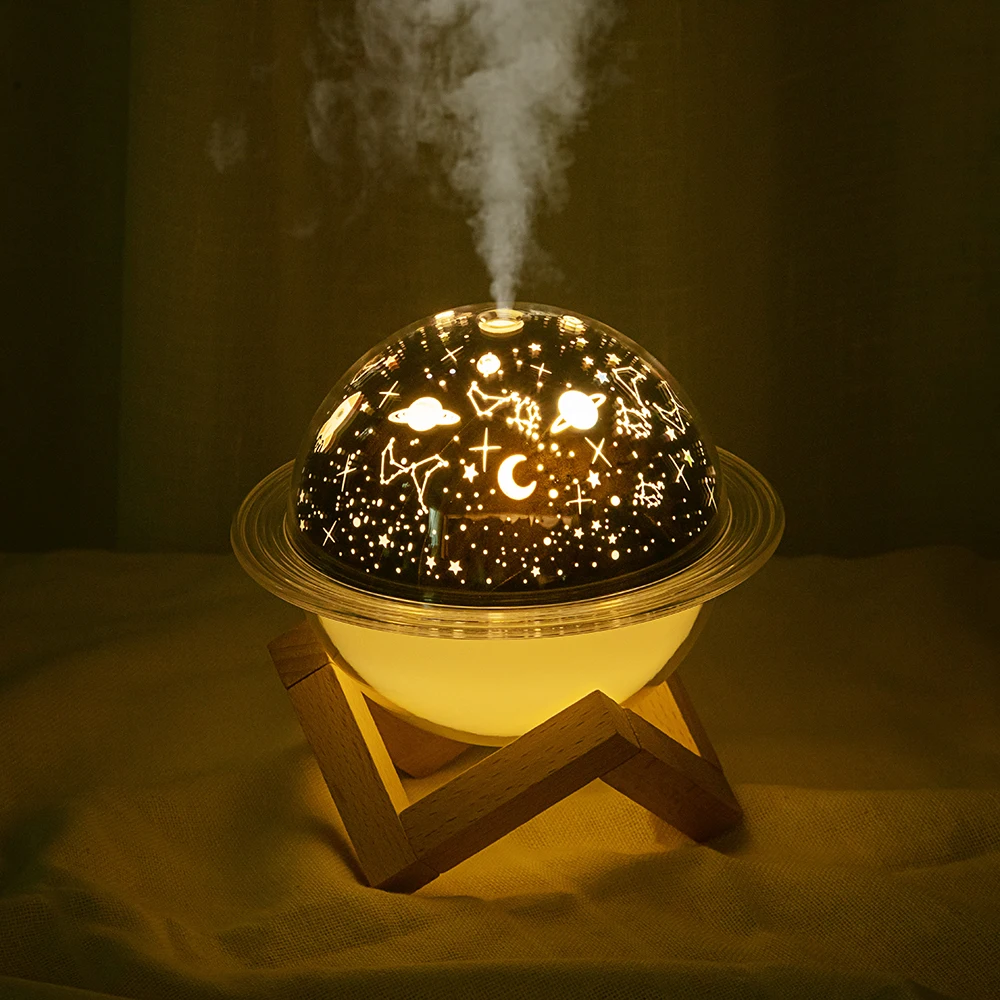 Romantic Planet Lamp Air Humidifier USB Ultrasonic Aroma Essential Oil Diffuser LED Star Sky Projection Light Mist Maker Fogger | Бытовая