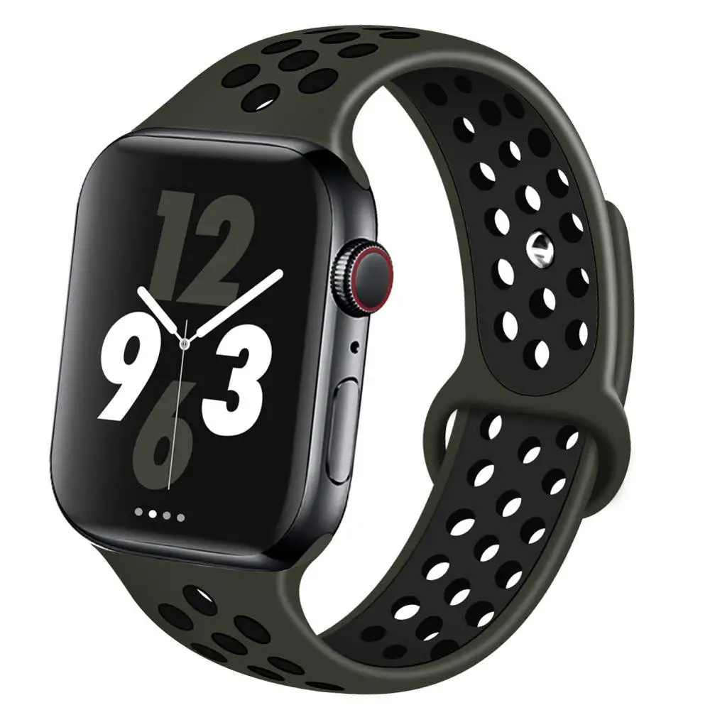8 Ремешок для наручных часов Apple Watch 4 3/2/1 30 color38MM 40 мм Силиконовые из дышащего материала для наручных часов iWatch, сменный ремешок Спортивная петля серии 4 42 мм 44 мм - Цвет ремешка: 8