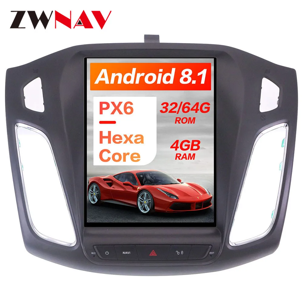 Тесла стиль Android 8 большой экран автомобиля нет dvd-плеер gps навигация для Ford Focus 2012- Авто navi Стерео головное устройство мультимедиа
