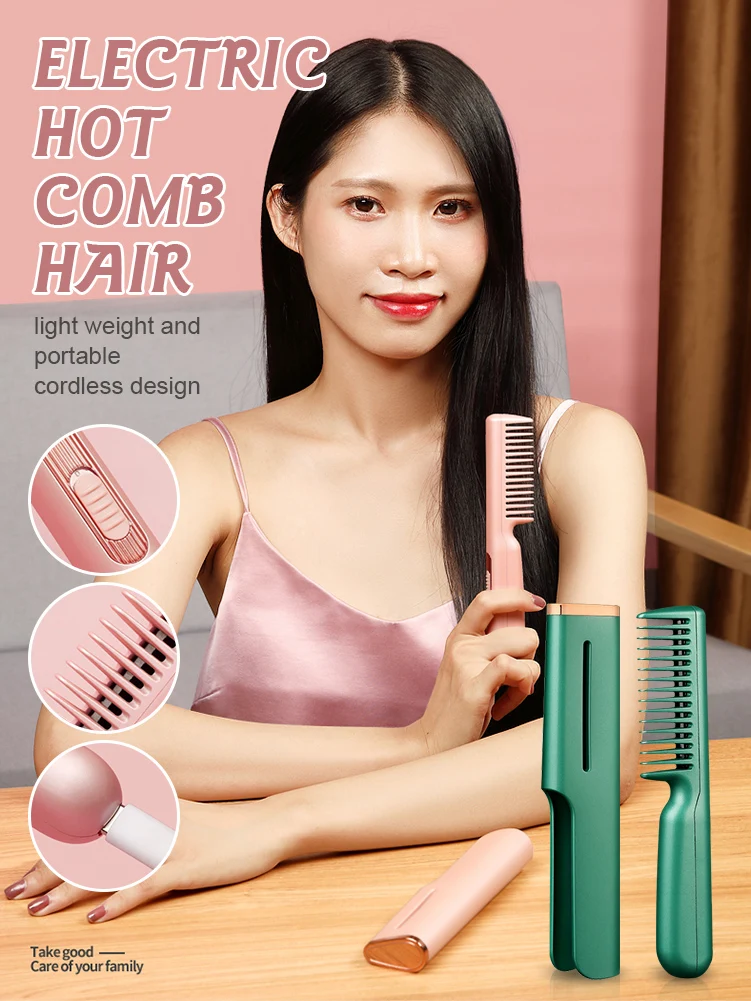 

Hair Straightener Flat Irons Straightening Brush Hair Straight Styler Corrugation Curling Iron Hair Curler Comb for Home Salon