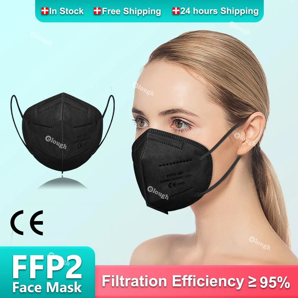 Многоразовые маски ffp2 одноразовые KN95 гигиенические fpp2 однородная маска черного
