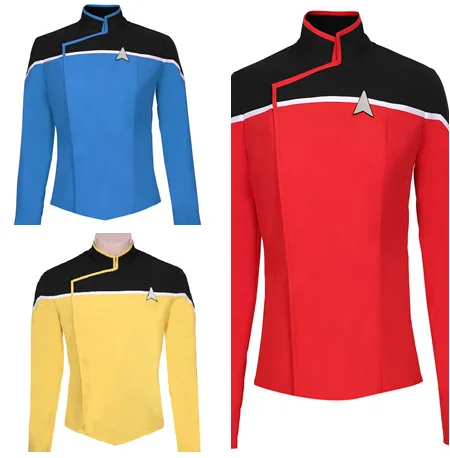 Movie Costume Uniform Decks Jacket TNG Officer Blue Yellow Red Suit Men Women Outfit Halloween Carnival Cosplay Clothes