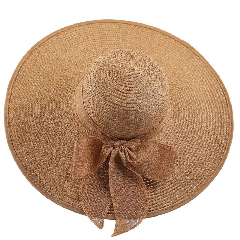

Шляпа женская Соломенная, Повседневная модная уличная шляпа с УФ-луком, Пляжная винтажная, весенне-летняя