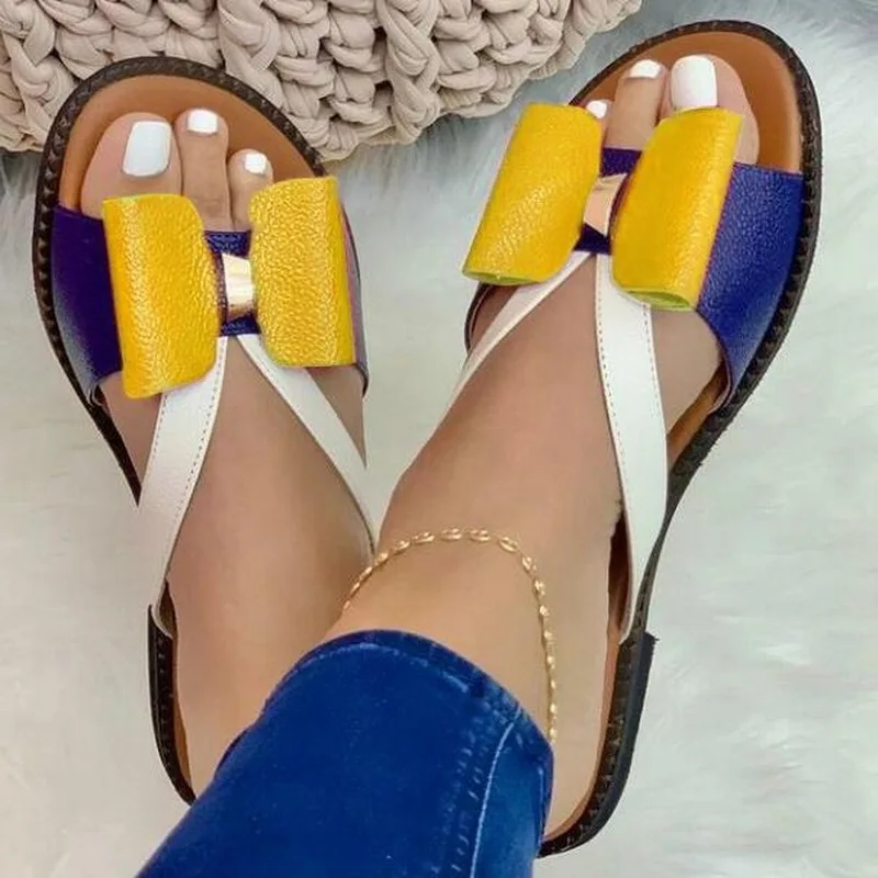 

Summer Women Slippers Cute Butterfly-Knot Casual Sandals Lady Slides Flats Plus Size Women Shoes for Women 2021 Chaussure Femme