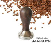51535458mm 304 stainless steel base wooden handle tamper coffee powder hammer coffee accessories