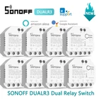 Двухканальный релейный модуль SONOFF DUAL R3, умный мини-переключатель сделай сам с контролем замера питания через приложение EWeLink Alexa Google Smart Home