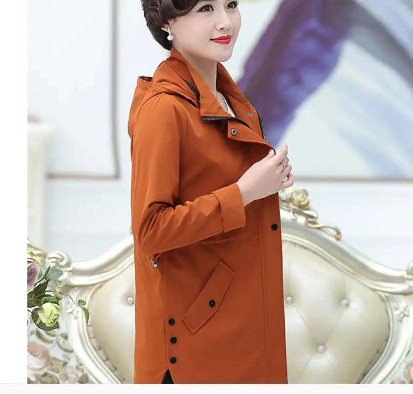 

2021 spring and autumn winter Long sleeve Women's Windbreaker coat
