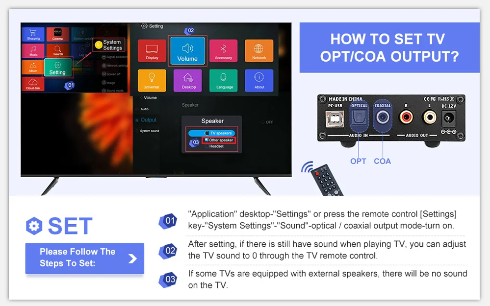 decodificador interface áudio digital óptico coaxial usb conversor