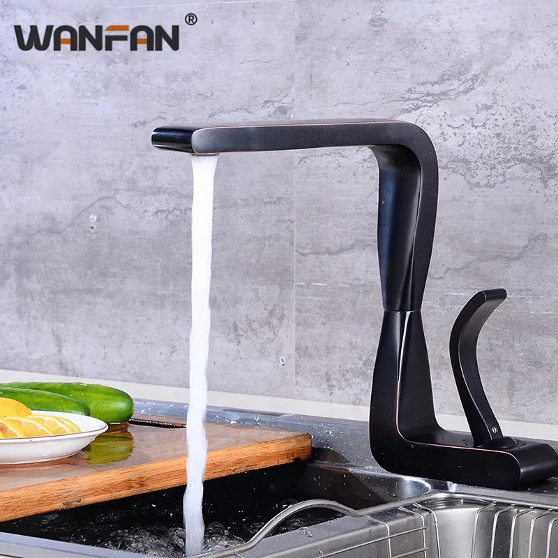 Смеситель для раковины ванной комнаты черный смеситель с краном одной ручкой