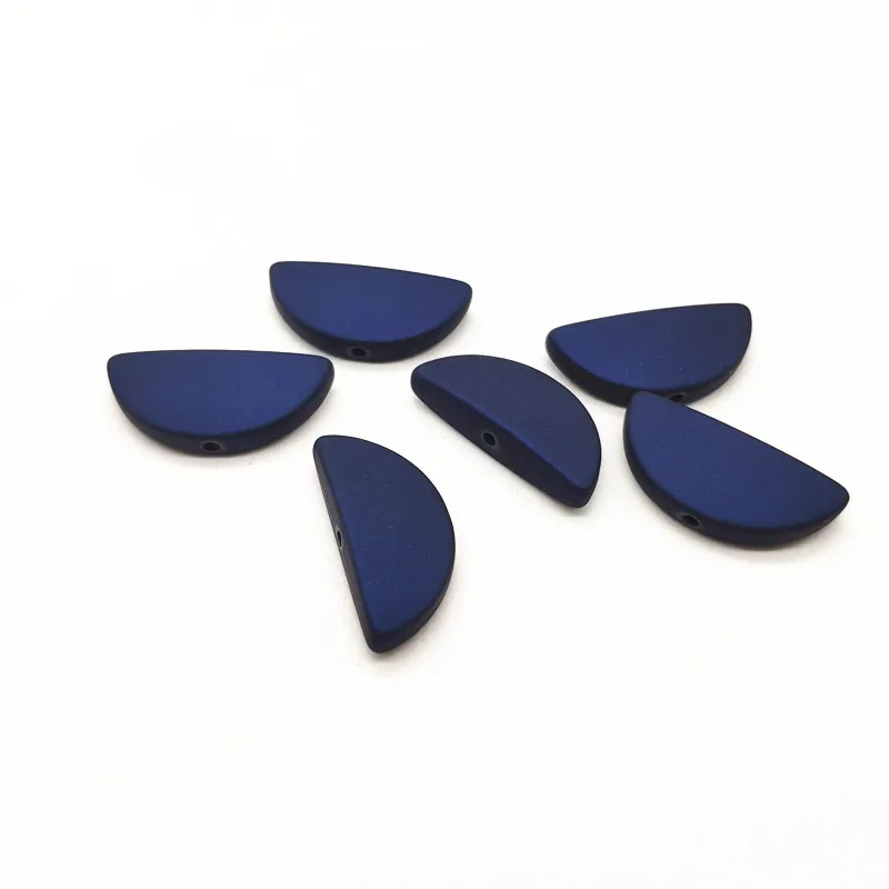 navy blue Новое поступление! 30x14 мм 100 шт/партия резиновый матовый полукруг для сережек аксессуары ювелирное ожерелье детали для серег Изготовление DIY - Цвет: navy blue