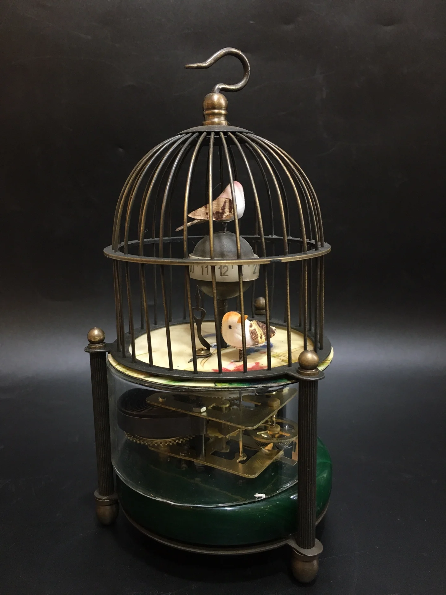 

Старинная модель птичьей клетки, механические часы, китайская старая медная птичья клетка для украшения рабочего стола, дома