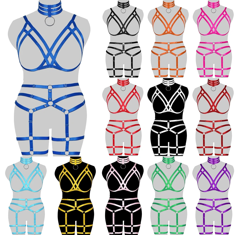 

Готическое Эротическое нижнее белье, сексуальный костюм с вырезами, бандаж, бюстгальтер, тело, ремень, подвязки, подвязки, комплект поясов