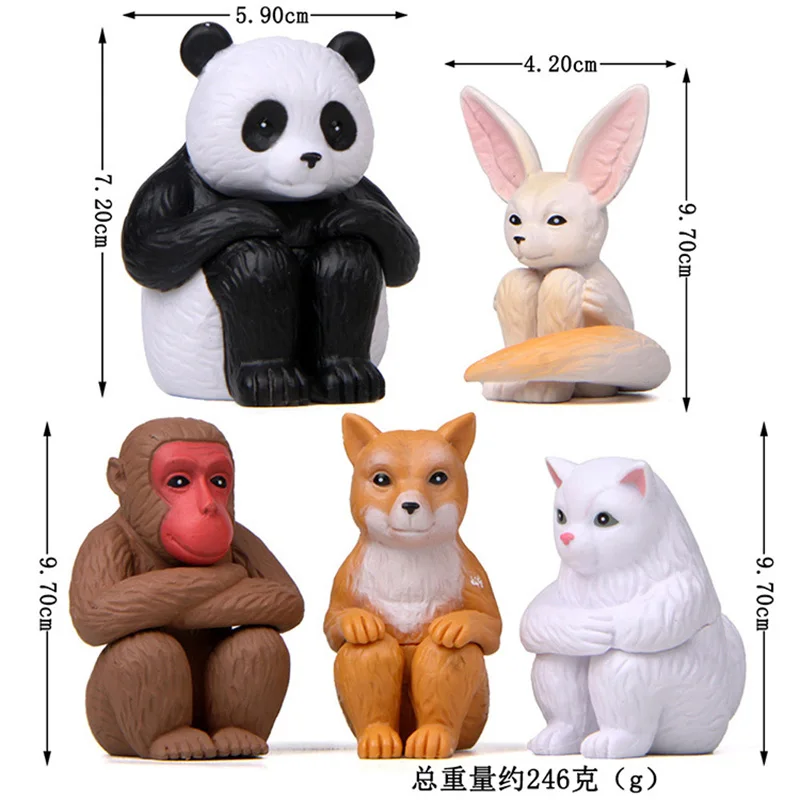 5 шт./лот 2020 креативные миниатюры в виде панды обезьяны кролика феи сада украшения