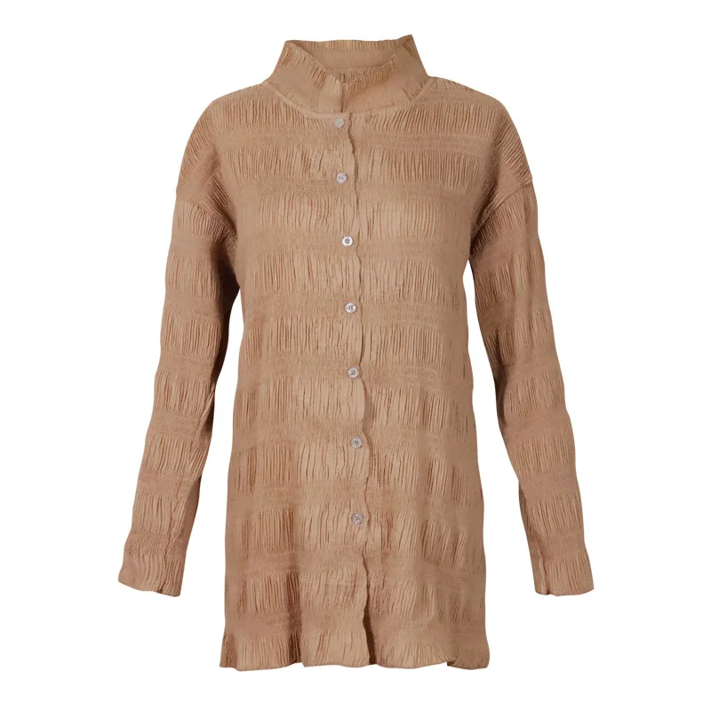 LANMREM новинка 2020 Весенняя водолазка однобортный Топ с длинным рукавом и тонкая