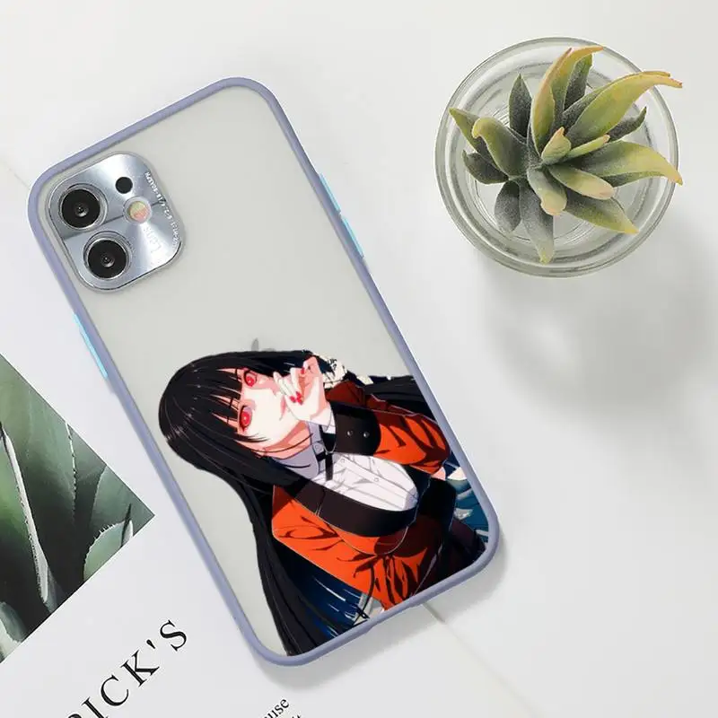 

yumeko jabami Phone Case For iPhone 12 11 Mini Pro XR XS Max 7 8 Plus X Matte transparent Gray Back Cover