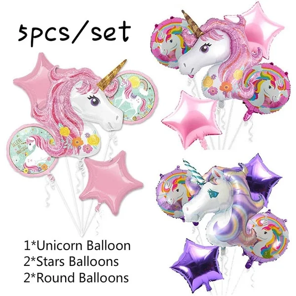 Воздушные шары в виде единорога фольга 5 шт./Лот воздушные для украшения дня