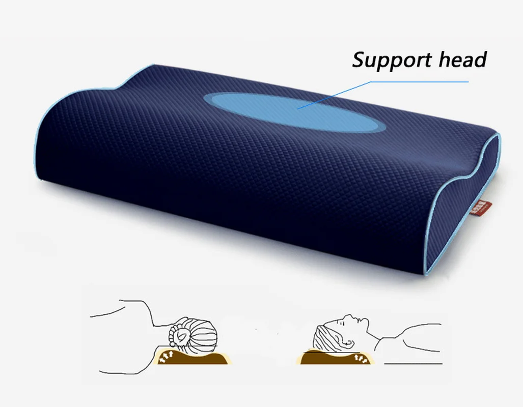 2PC 60x30x10cm Orthopedic Air Layer Fabric Memory Foam Sleeping Pillow Care Protection Cervical Relieve Pain | Дом и сад