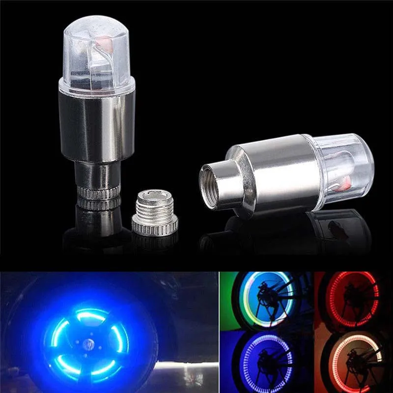 

Car Wheel Tire Valve Caps Cars Wheel Caps Decor Cars Light Tire Air Valve Stem Cap Waterproof Flash Lights For Bike Car Moto