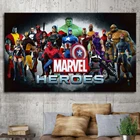 Картина на холсте Супергерои Марвел Comics, Мстители, Капитан Америка, Черная Вдова, постер, настенное искусство, картина для гостиной, домашний декор