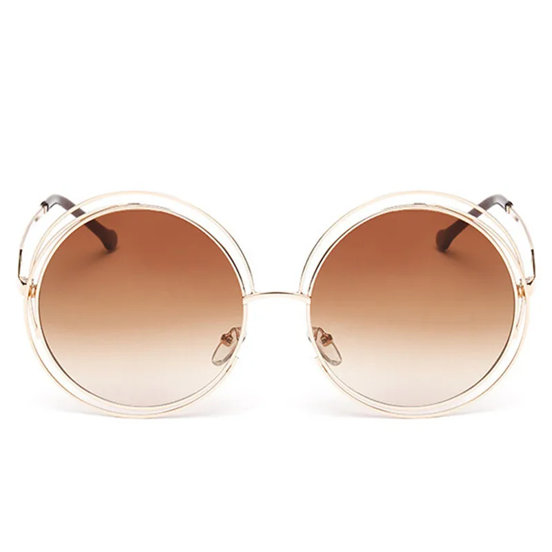Круглые Солнцезащитные очки большого размера с линзами винтажные женские