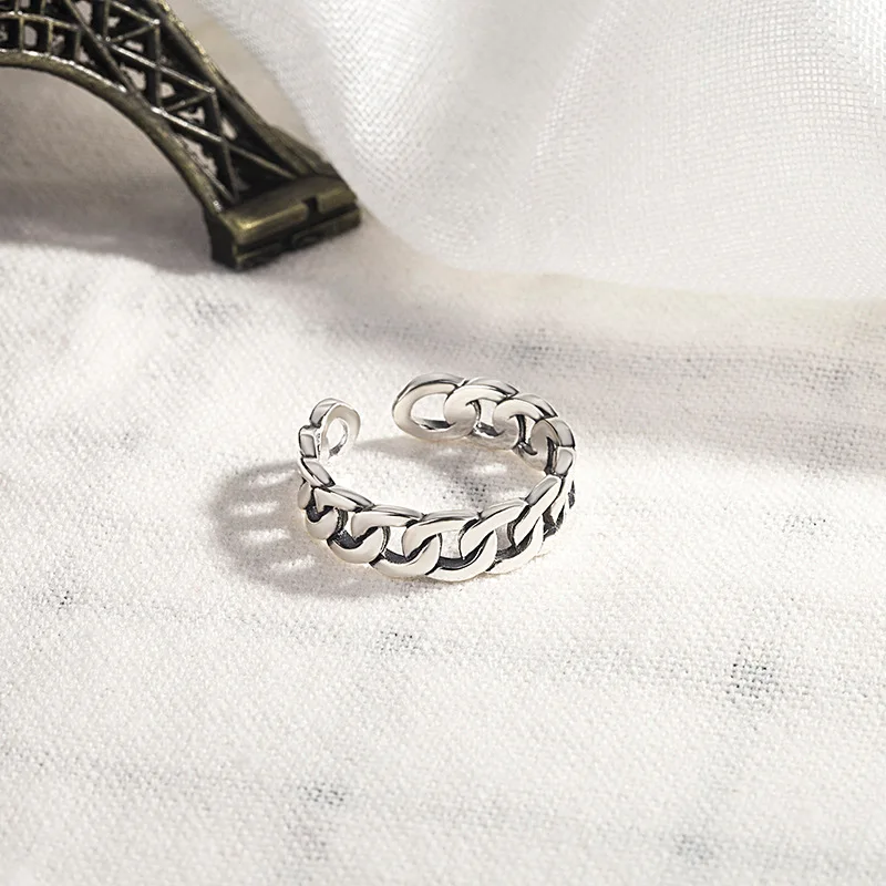 Женские винтажные кольца из тайского серебра серебряного цвета в стиле панк с