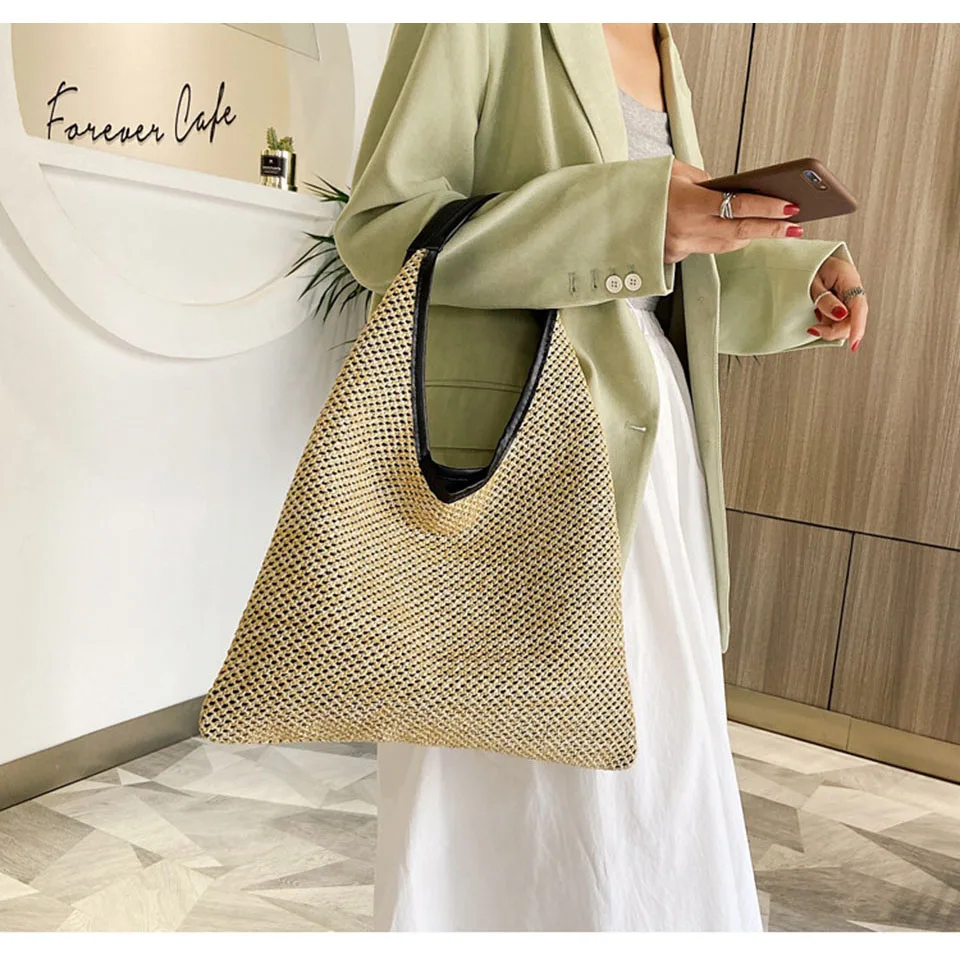 

Straw Bucket Bags For Women 2021 Summer Woven Linen Large Capacity Bohemia Vacation Beach Ladies Handbag Totes Bolso Playa Rafia