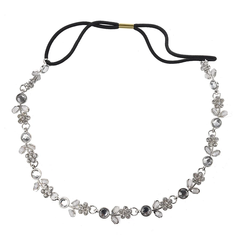 Мода женщин Серебряный горный хрусталь кристалл цветок лента для