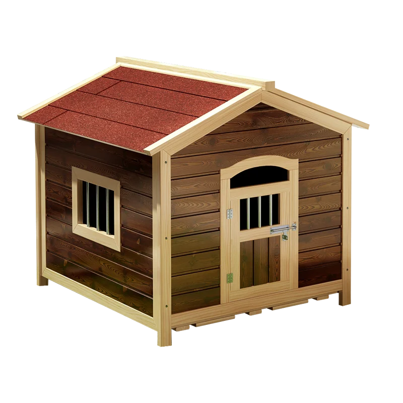 

Carbonized Kennel Waterproof Sunscreen Anti-corrosion Small House Stable Outdoor Cage Large Dog Pet Kennel Solid Wood Hood House