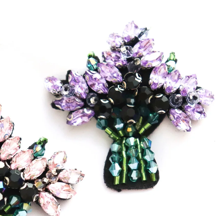 1 шт. Красивый букет цветов Стразы бисерное покрытие патчи ручной работы одежда с