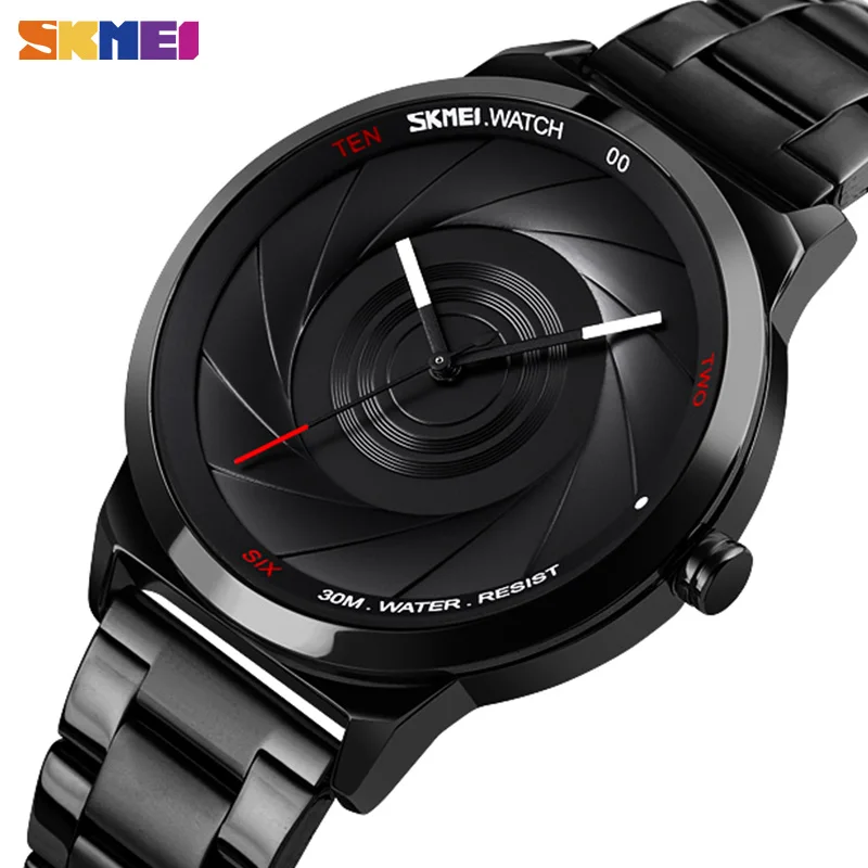 

SKMEI Fashion Sport Quartz Watch 3D Fashion Dial Mens Watch Top Brand Luxury Full Steel Business 30 Waterproof Watch reloj 9210