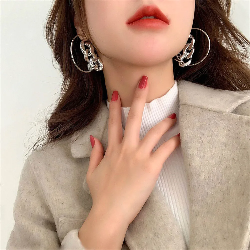 Bls-чудо-куртка с модным геометрическим серебряного цвета Панк толстая цепь