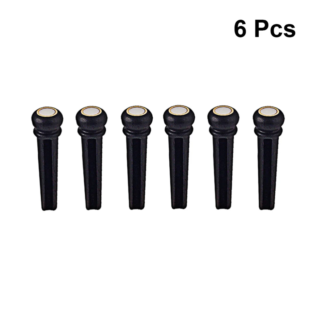 

6pcs GL71 Redwood Bridge String Pegs with Copper Spiral and Big White for Folk Acoustic Guitar Musical Stringed Instruments